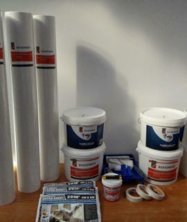 Complete Set 150m2 Renovlies 200 Grams Glad Met Lijm, Latex En Benodigdheden