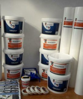 Complete Set 250m2 Renovlies 200 Grams Glad Met Lijm, Latex En Benodigdheden