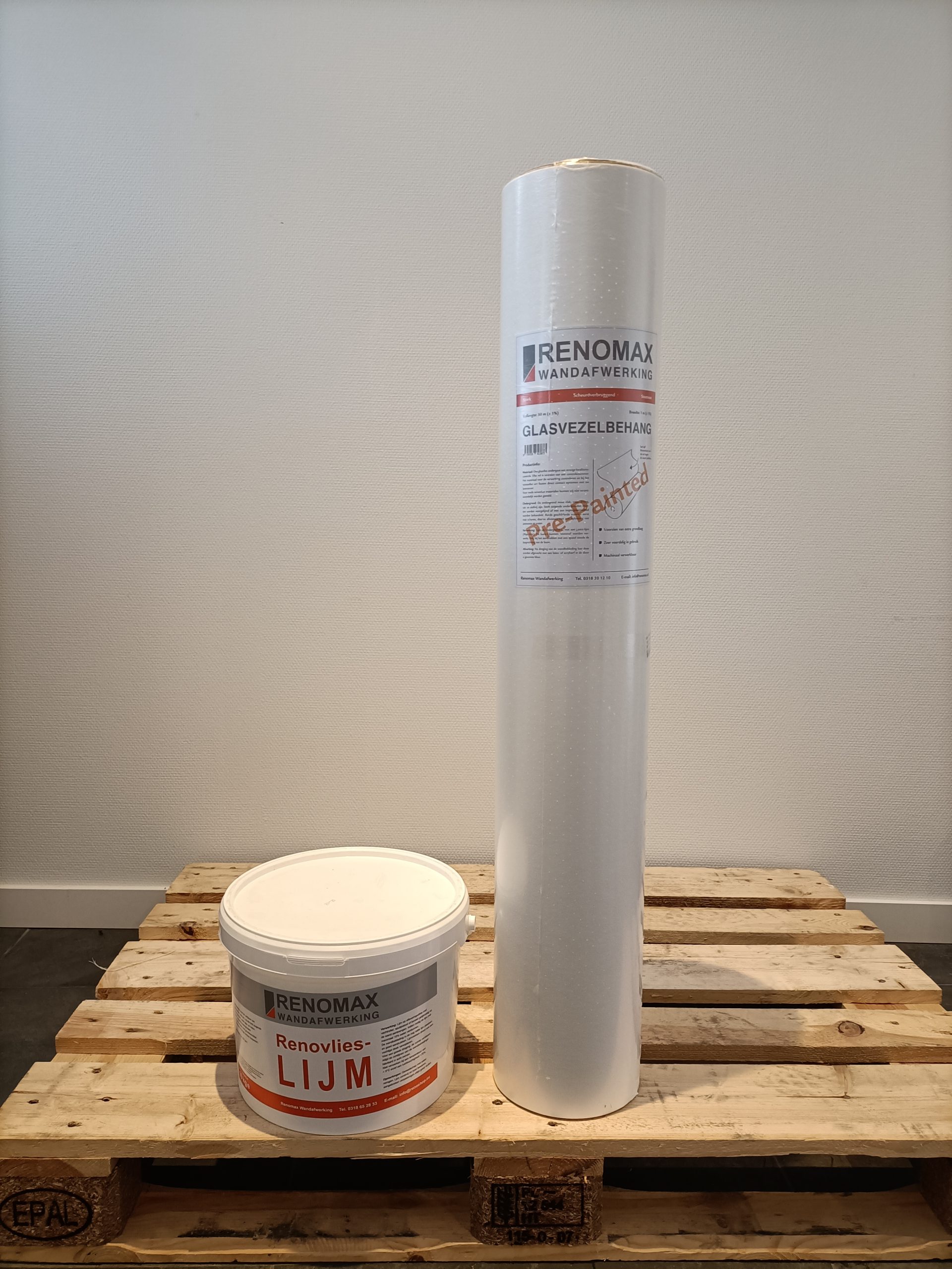 50m2 Glasvezelbehang 200 grams + 10kg lijm